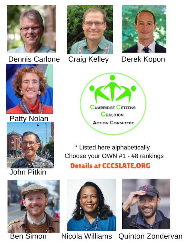 Cambridge Residents Alliance Endorses Eight Candidates for